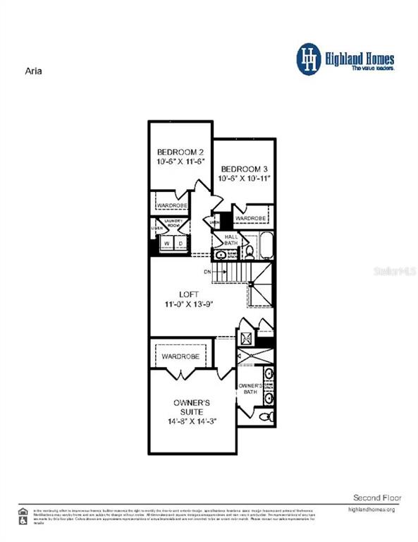 This is a floor plan for the second level of a residential home — 566 WINDY WILLOW WAY, ST CLOUD, FL