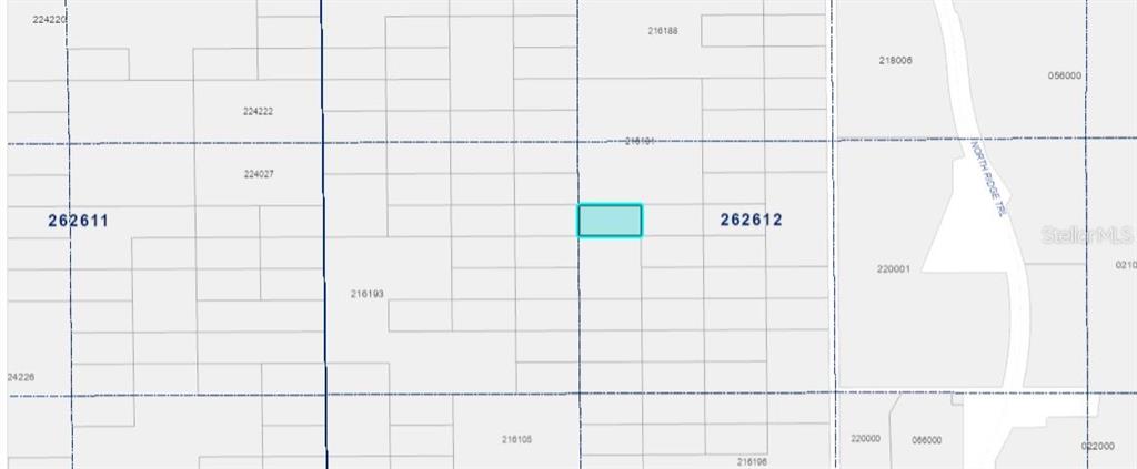 This is a plat map showing a highlighted rectangular parcel of land — N/A, DAVENPORT, FL