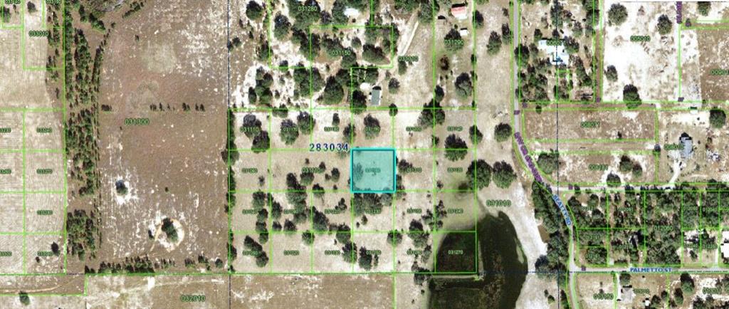 This is an aerial map showing a highlighted square land parcel among surrounding lots — LIBBY ROAD, BABSON PARK, FL