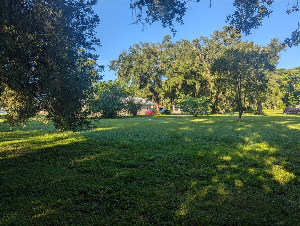 A large, grassy yard with mature trees and a house visible in the background — 0 S PERRY AVENUE, FORT MEADE, FL
