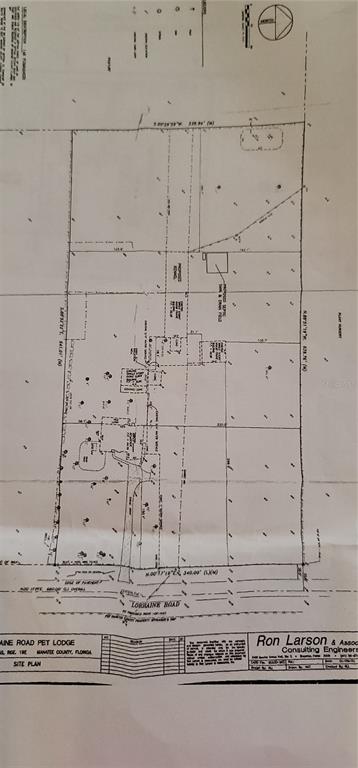 This is a site plan for a property located on Lorraine Road — 6012 LORRAINE ROAD, BRADENTON, FL