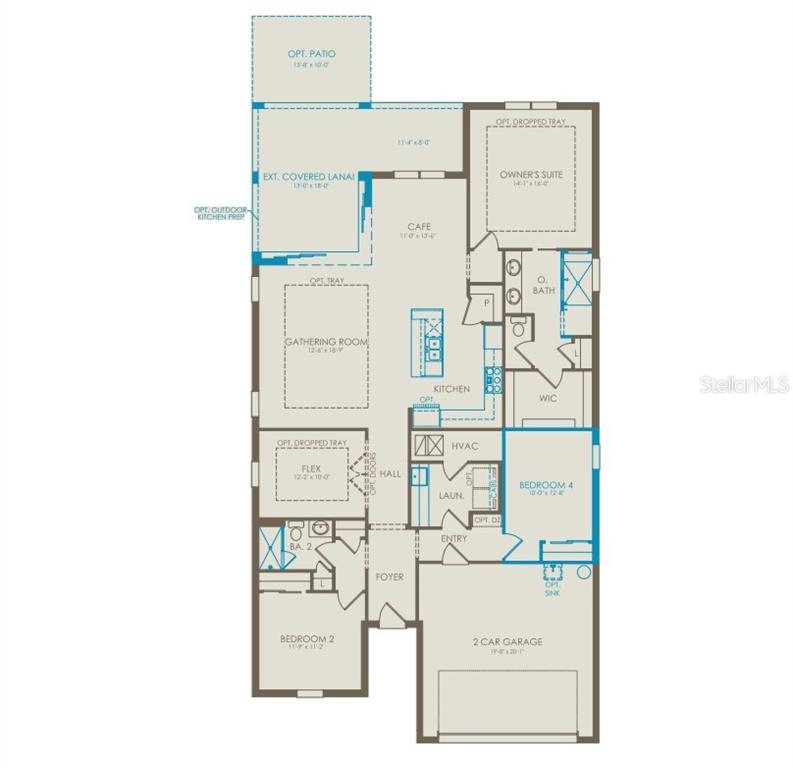 This is a floor plan for a single-story home with four bedrooms and a garage — 5042 DANCY LANE, ST CLOUD, FL