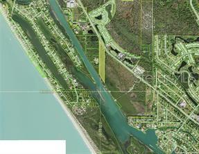This is an aerial map view showing a narrow, rectangular plot of land near water — 8440 PLACIDA ROAD, PLACIDA, FL