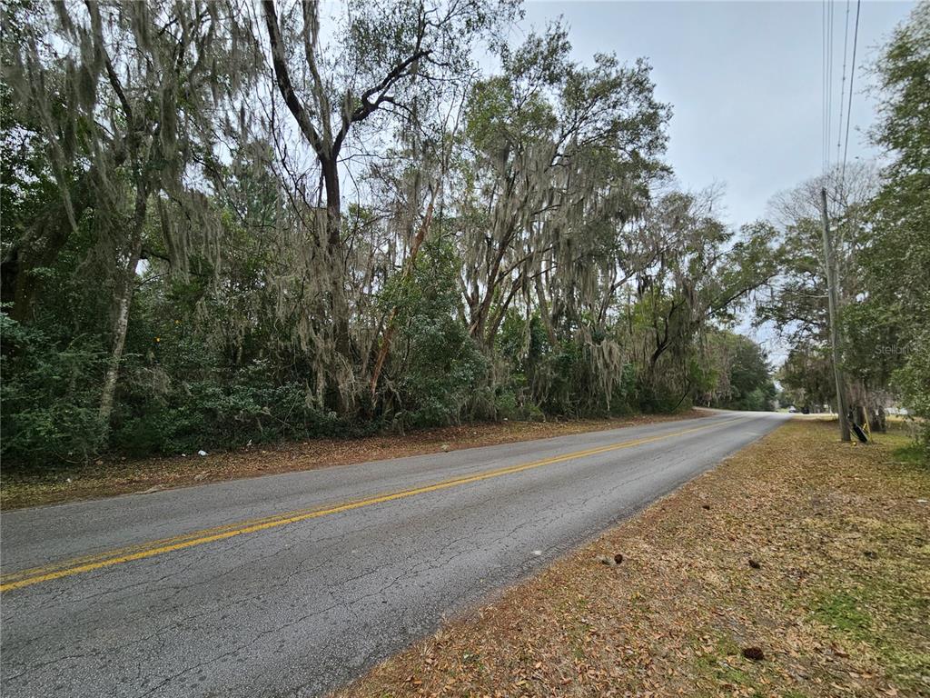 A paved road runs alongside a wooded area with trees draped in Spanish moss — tbd SW 6TH AVENUE, WILLISTON, FL