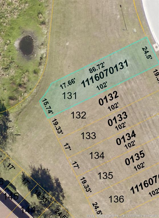 This is a map showing a residential lot layout with property lines and dimensions — 1310 JONAH DRIVE, NORTH PORT, FL