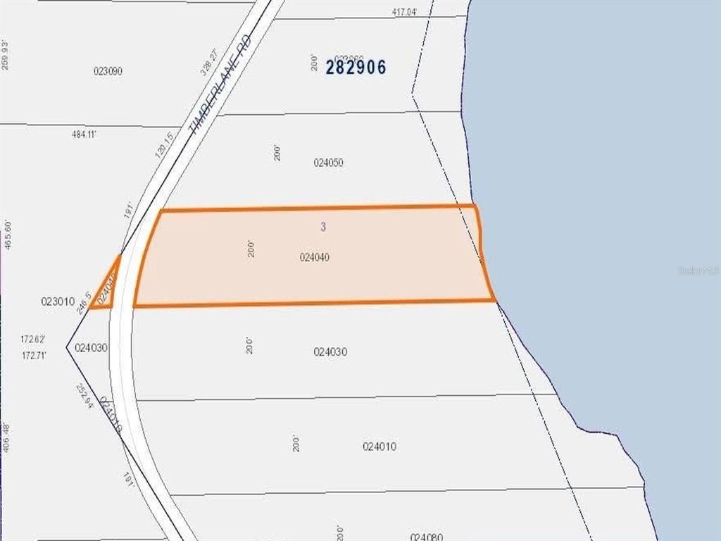 This is a property tax map showing parcel boundaries and road access — 00 TIMBERLANE ROAD, LAKE WALES, FL