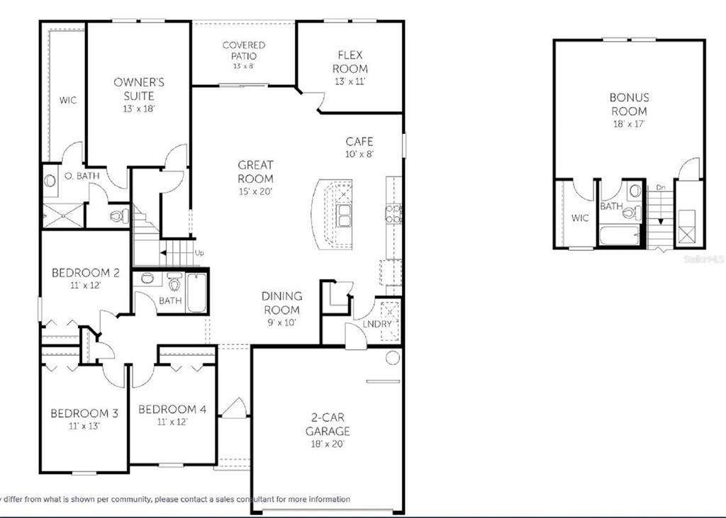 This is a floor plan showing a single-story house layout with an additional bonus room — 14474 FIREBIRD DRIVE, JACKSONVILLE, FL