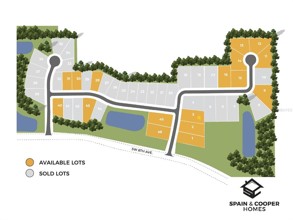 This is a site map showing available and sold residential lots in a housing development — 617 SW 139TH COURT, NEWBERRY, FL