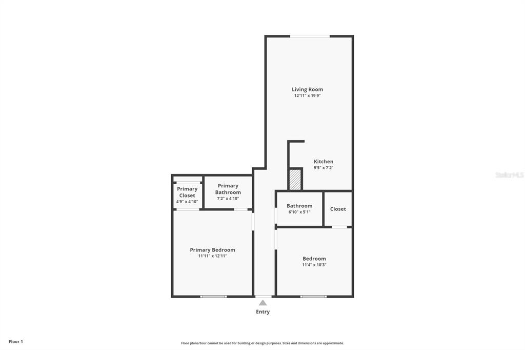 This is a floor plan for a two-bedroom, two-bathroom apartment with an open living area — 2700 OCEAN SHORE BOULEVARD UNIT 315, ORMOND BEACH, FL
