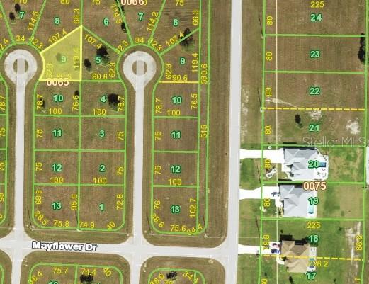This is a plat map showing residential lot boundaries and dimensions in a subdivision — 22 DOGWOOD TERRACE, PLACIDA, FL