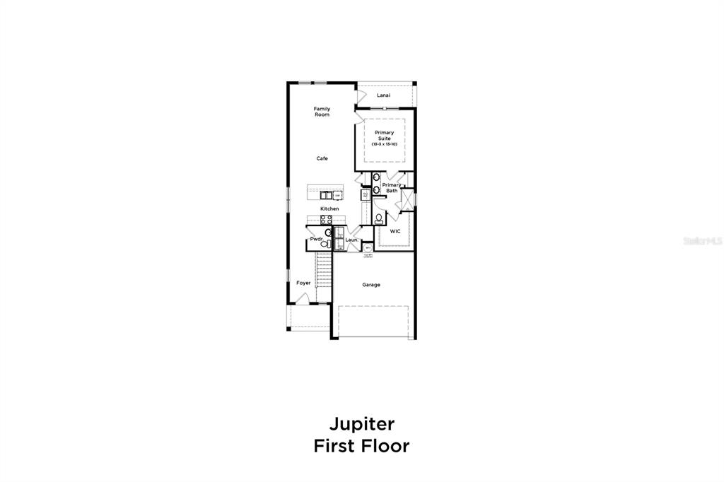 This is a floor plan for the first level of a home named Jupiter — 349 MEREDITH BOULEVARD, WINTER HAVEN, FL