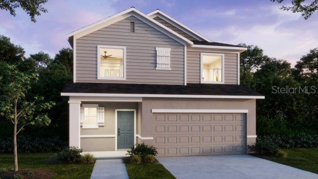 This is a digital rendering of a two-story suburban house with a gray exterior — 17625 NW 168TH ROAD, ALACHUA, FL