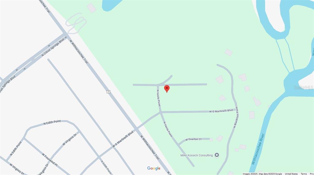 This is a map showing the location of a property near the Withlacoochee River — 346 W WHITMARSH COURT, CITRUS SPRINGS, FL