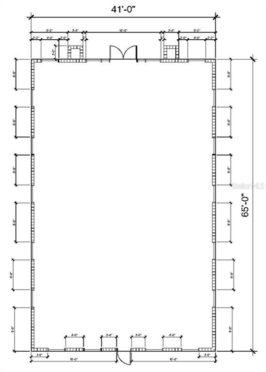 This is a floor plan for a rectangular building measuring 41 feet by 65 feet — 2625 OCOEE APOPKA ROAD UNIT 7, APOPKA, FL