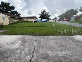 A view of a grassy residential lot with a house on the left and street — 216 W GOLDENTUFT COURT, BEVERLY HILLS, FL