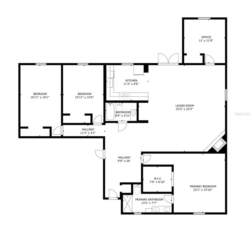 This is a floor plan showing the layout of a house with multiple rooms — 2817 YULE TREE DRIVE, EDGEWATER, FL