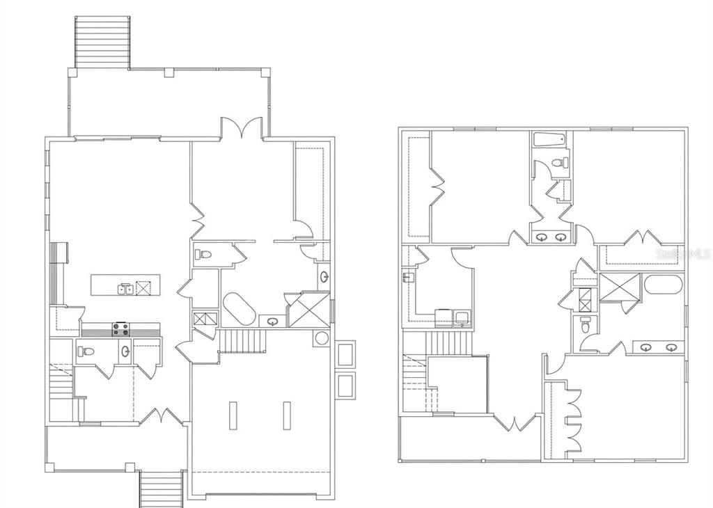 This image is a two-story floor plan showing the layout of a residential home — 4703 W KNIGHTS AVENUE, TAMPA, FL