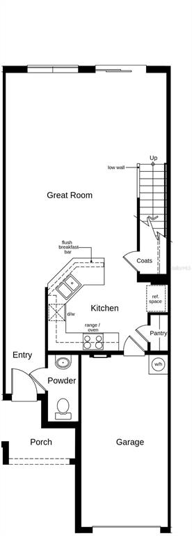 This is a floor plan of a home featuring a kitchen, great room, and garage — 418 SEQUOIA DRIVE, LAKE WALES, FL