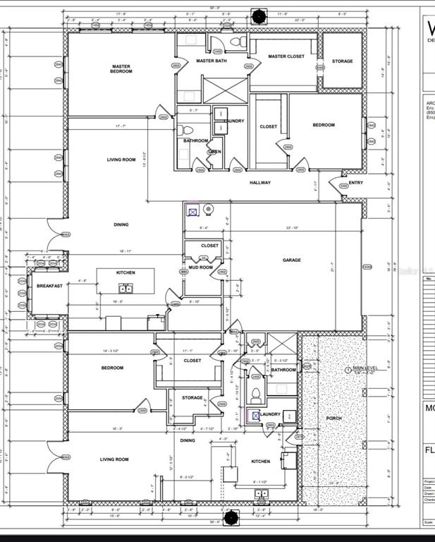 This floor plan shows a multi-bedroom residential layout with a garage, kitchen, and porch areas — 11275 WHOOPERS RUN, CLERMONT, FL