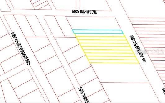 This is a map showing property boundaries and street names — 00 US 19, CHIEFLAND, FL