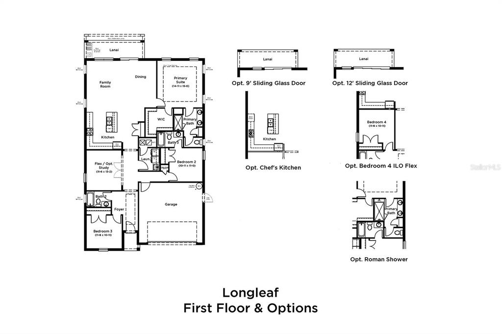 A tiled entryway leads to a carpeted bedroom and a bathroom with a gray vanity — 5030 SALADO DRIVE, ST CLOUD, FL