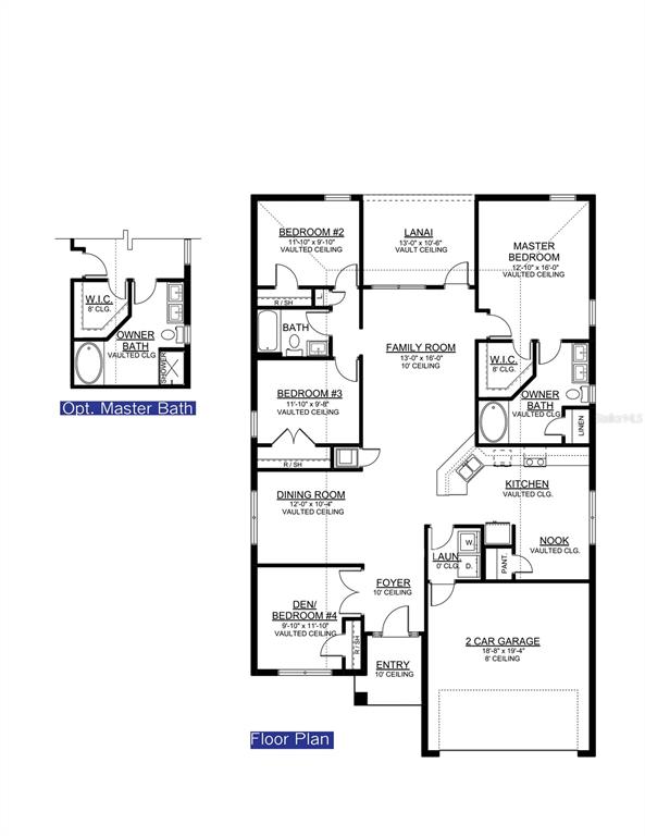 This is a floor plan for a single-story house with four bedrooms and a garage — 12606 NE 48TH STREET, OXFORD, FL