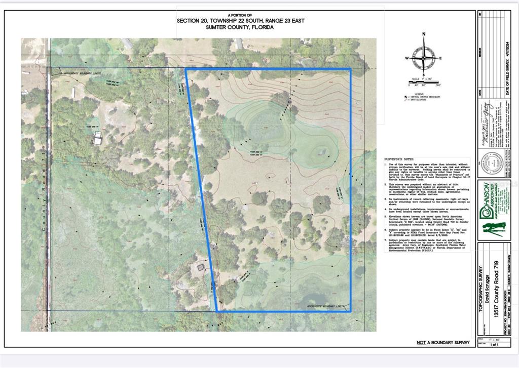 This is a topographic survey map of a property in Sumter County, Florida — TBD CR 772B, WEBSTER, FL