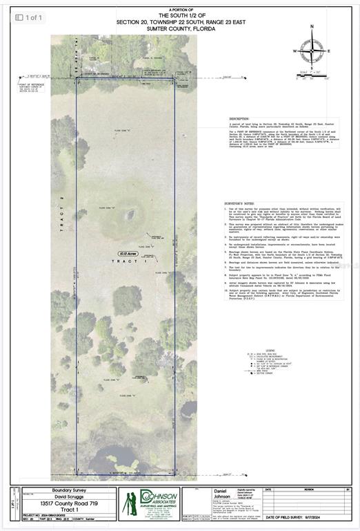 This is a boundary survey map of a 10.13-acre tract of land in Florida — TBD CR 772B, WEBSTER, FL