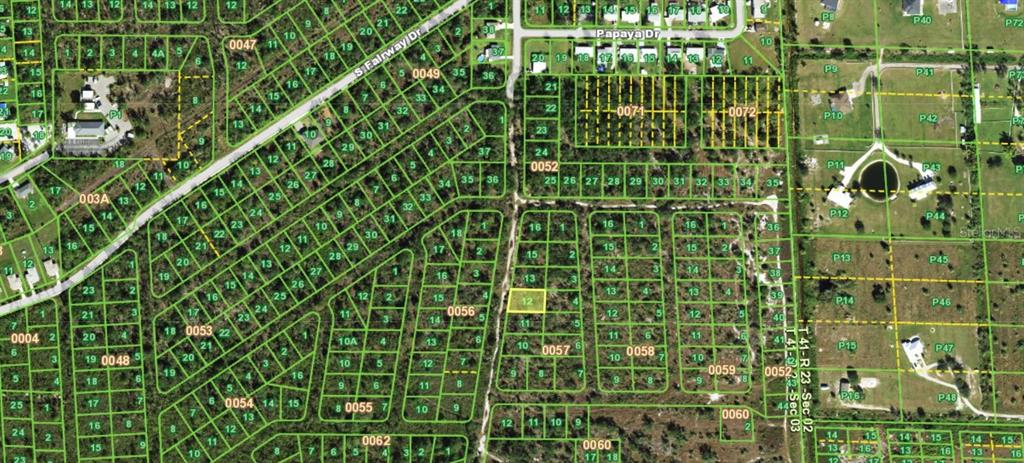 This is an aerial map showing residential land parcels and street layouts — 730 SUNSET BOULEVARD E, PUNTA GORDA, FL