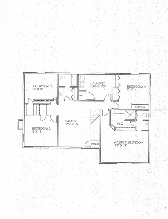 This is a floor plan of a house featuring four bedrooms, a family room, and laundry — 916 BAYSHORE DRIVE, ENGLEWOOD, FL