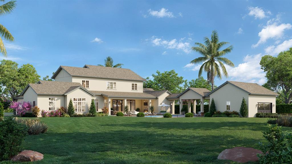 This is a rendering of the rear exterior of a two-story house with a pool — 24250 DEEP SPRINGS LOOP, EUSTIS, FL