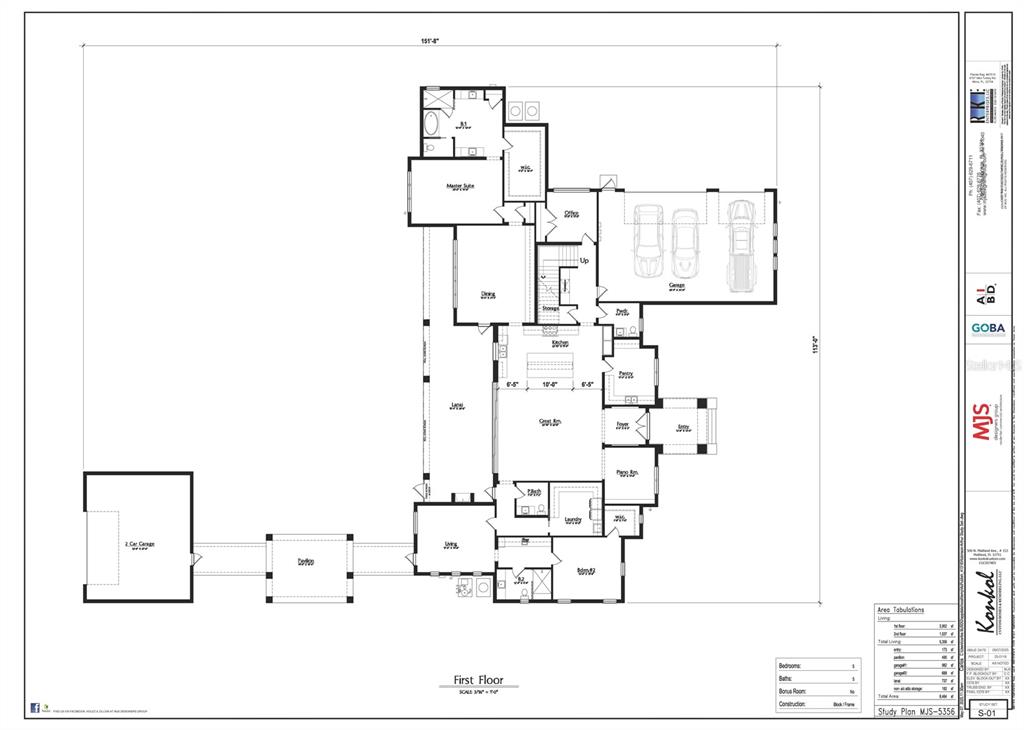 This is a floor plan for a large single-story house with multiple garages — 24250 DEEP SPRINGS LOOP, EUSTIS, FL