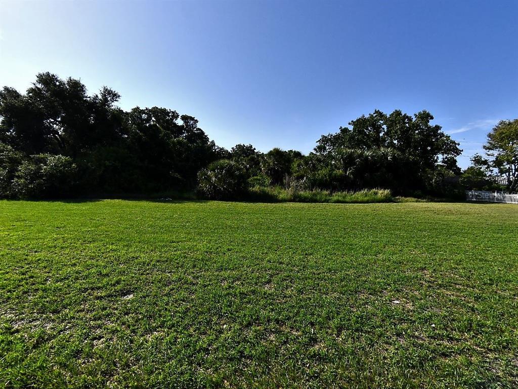 A large, flat, grassy lot is bordered by a dense line of mature trees — 2099 S TAMIAMI TRAIL, OSPREY, FL