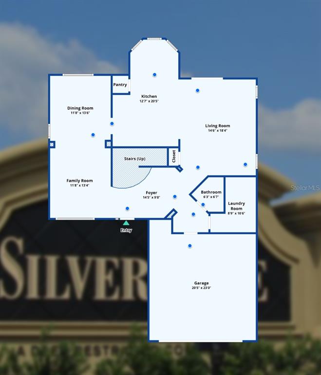 This is a floor plan showing the layout of a home's main level — 5224 58TH TERRACE E, BRADENTON, FL