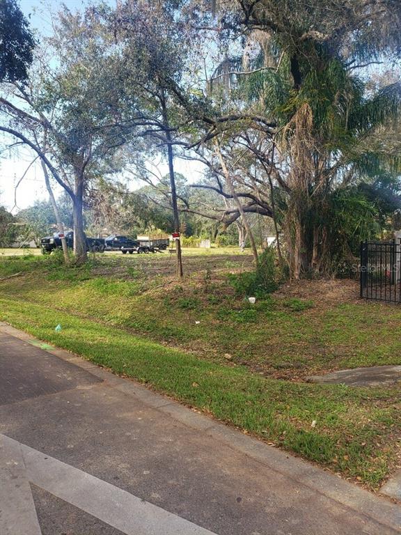 A vacant, grassy lot with mature trees and a black metal fence along the side — 4217 W JACKSON STREET, ORLANDO, FL
