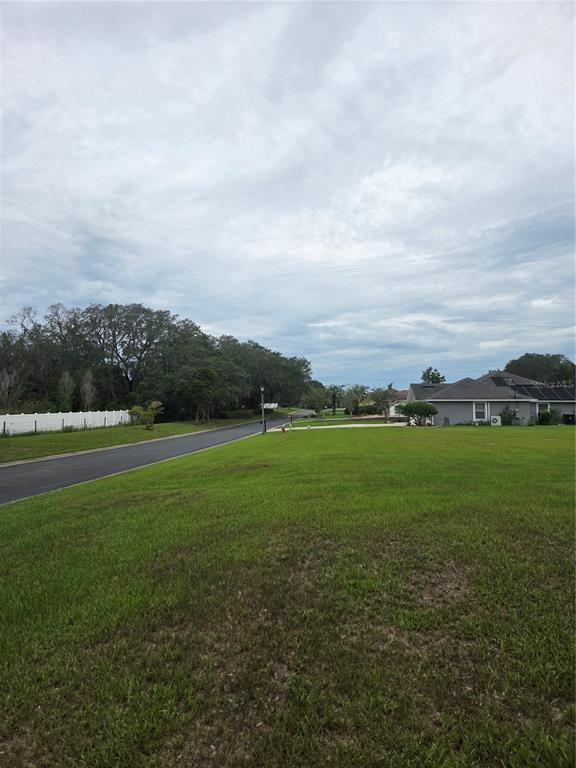 A grassy lot sits next to a paved road with a house in the distance — 517 DOWLING CIRCLE, LADY LAKE, FL