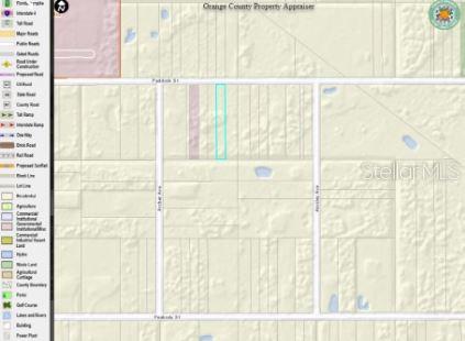 This is a property map showing land parcels located between Paddock Street and Peabody Street — PADDOCK STREET, ORLANDO, FL