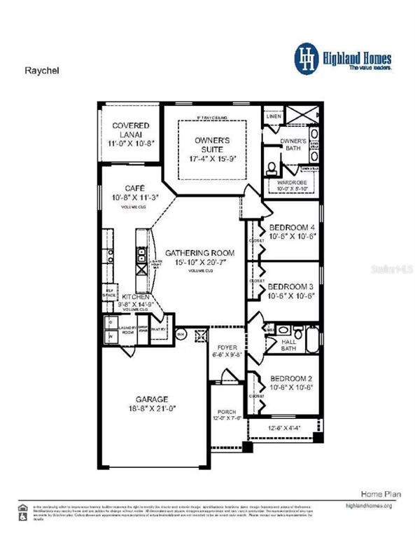 This is a floor plan for a single-story home featuring four bedrooms and a garage — 35618 COVENTRY FIELDS LOOP, ZEPHYRHILLS, FL