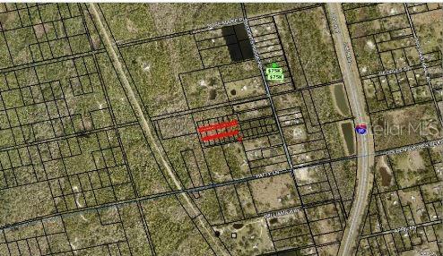 This is an aerial map showing property boundaries and land parcels outlined in black — 2313 US HIGHWAY 1, MIMS, FL