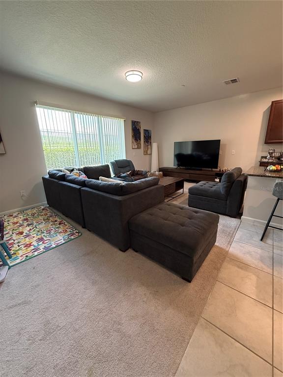 A living room features a large gray sectional sofa, a television, and a play mat — 1871 HOLDEN RIDGE LANE, MINNEOLA, FL