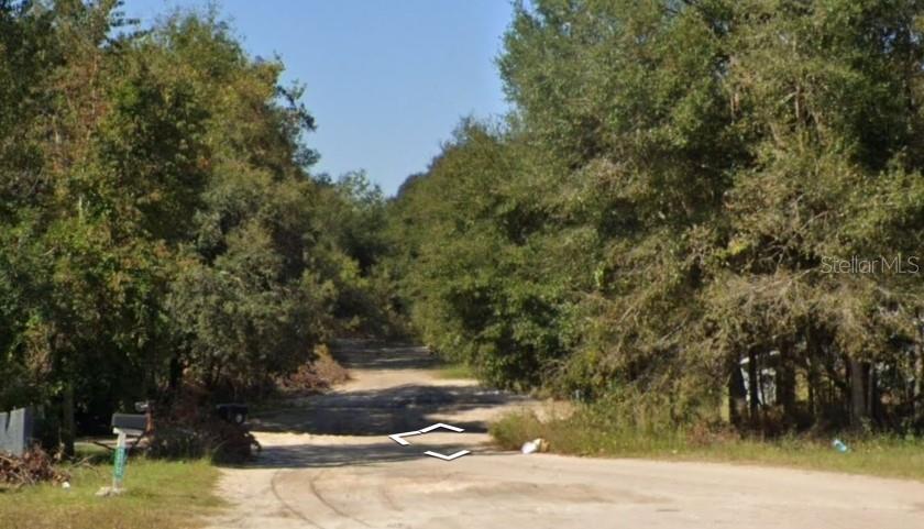A dirt road leads into a wooded area with dense trees on both sides — 6436 BAYLOR AVENUE, KEYSTONE HEIGHTS, FL