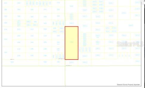 This is a property tax map showing a highlighted rectangular parcel of land — HOLOPAW GROVES ROAD, ST CLOUD, FL