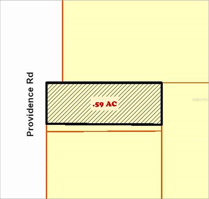 This is a map showing a rectangular parcel of land measuring .59 acres along Providence Road — 1828-1840 PROVIDENCE ROAD, BRANDON, FL