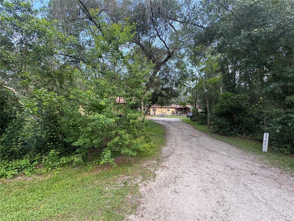 A dirt driveway leads through a wooded area toward a one-story house — 2790 TOLER AVENUE, DELAND, FL