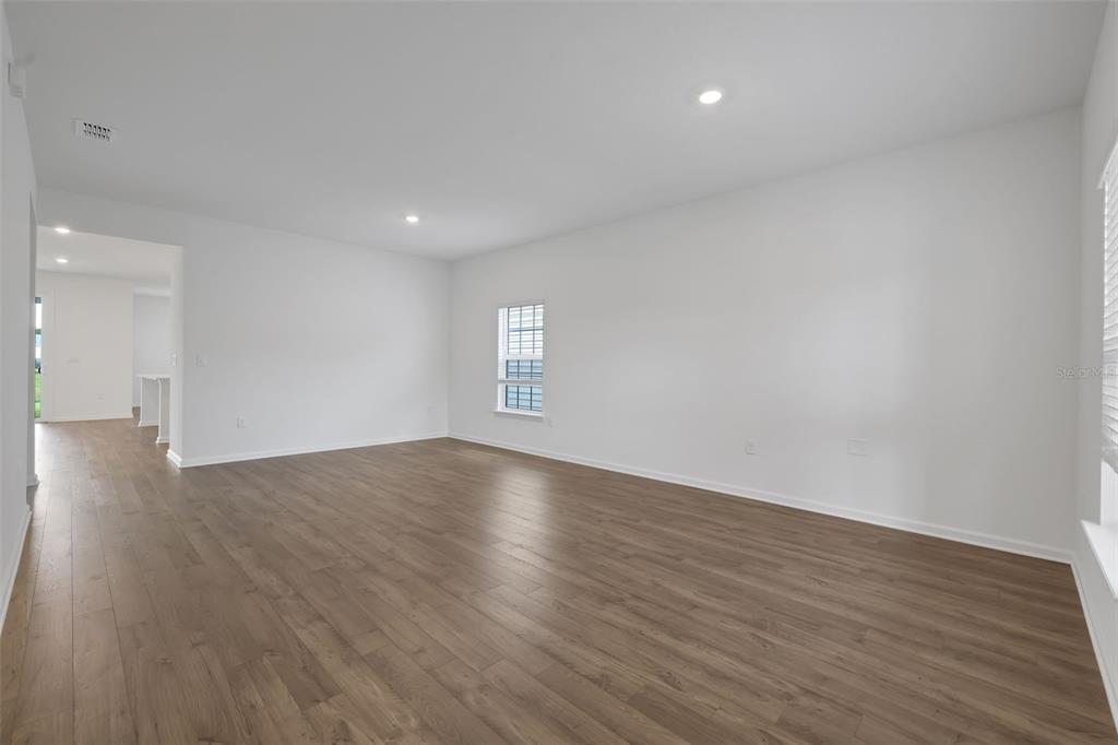 An empty living room with light gray walls, wood-look flooring, and a single window — 3880 HOLSTEIN WAY, GREEN COVE SPRINGS, FL