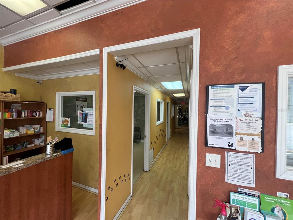 A view from a reception area looking down a hallway in a veterinary office — 1810 STATE ROAD 436, WINTER PARK, FL