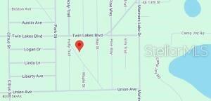 This is a map showing the location of a property near Twin Lakes Boulevard — XX N LAKEVIEW DR LOT 142/5, INTERLACHEN, FL