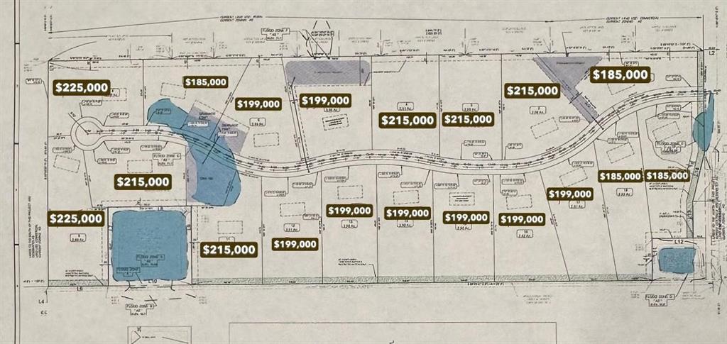 This is a land development map showing individual lots with their respective prices — 0 CENTRALIA (LOT 16) ROAD, BROOKSVILLE, FL