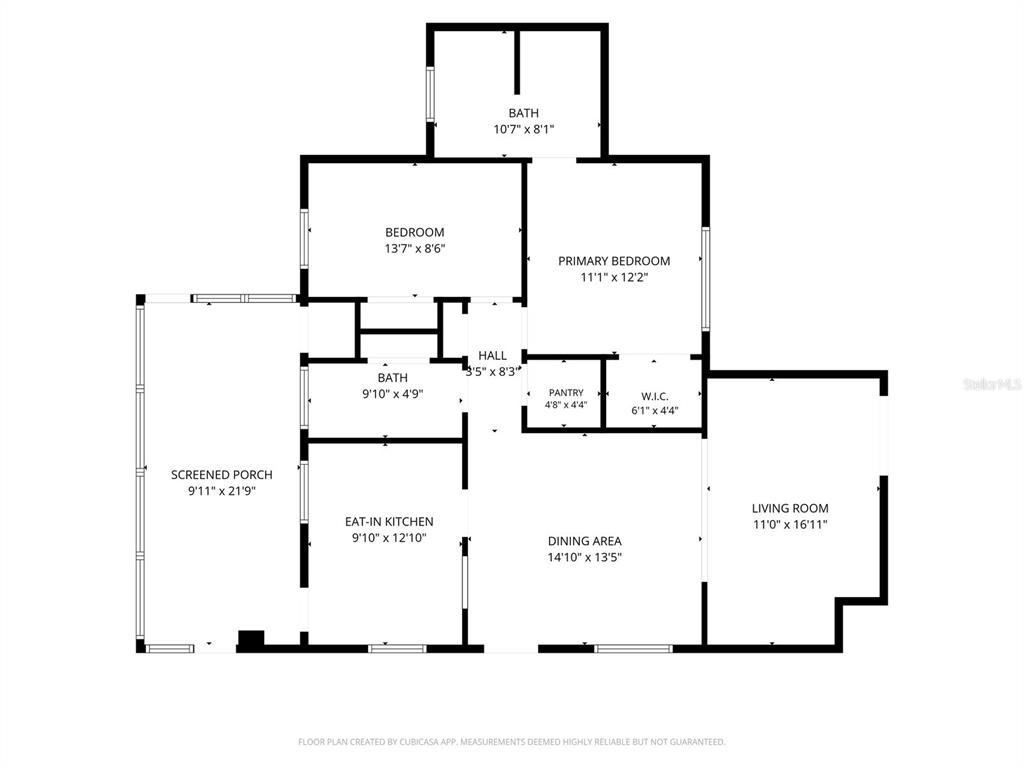 This is a floor plan showing the layout of a home with two bedrooms and two bathrooms — 6315 JORDAN STREET, NORTH PORT, FL