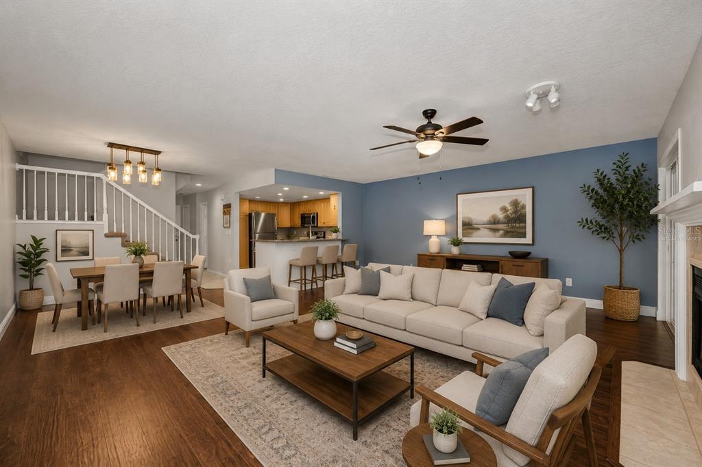 This is a floor plan of a single-story home featuring a garage, kitchen, and sunroom — 9150 PARK BOULEVARD UNIT 6, SEMINOLE, FL
